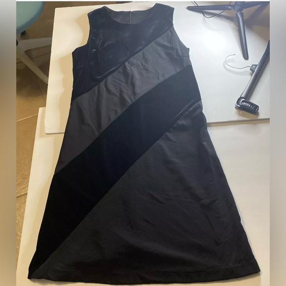 Vintage 90s Molly Malloy Velvet Panel Shift Dress Size 6 Velvet Back Sleeveless - Picture 1 of 11